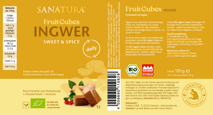 Sanatura FruitCubes Bio Ingwer 12er