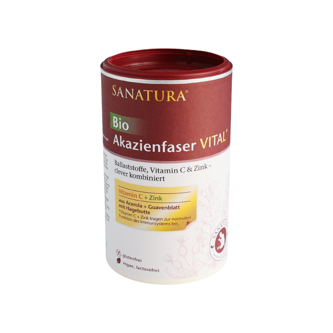 Bio Akazienfaser Vital* 180g - Akazienfaser mit natürlichem Acerola-Vitamin C & Zink aus Guavenblatt